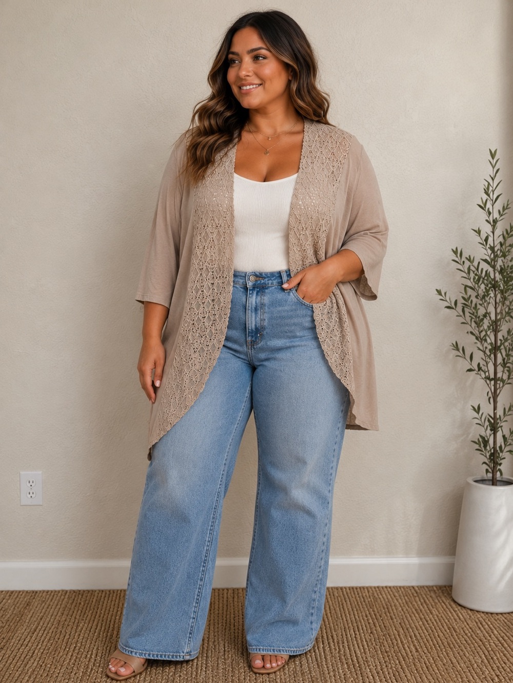 TORRID Super Soft Cardigan 3/4 Sleeve Drape Front
Size 1X